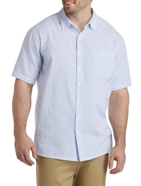 Big & Tall Seersucker Stripe Sport Shirt
