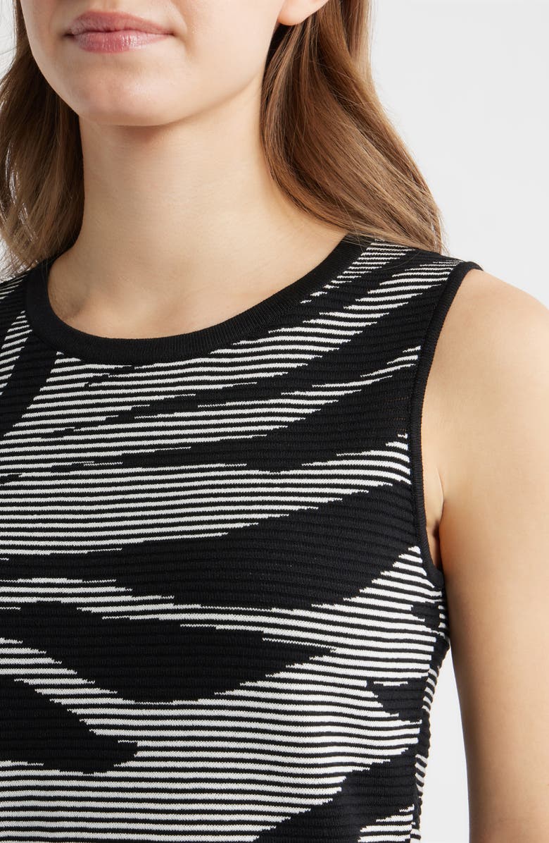 Anne Klein Graphic Tank, Alternate, color, Anne Black/ White Dove
