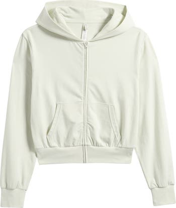 Cotton Jersey Zip-Up Hoodie