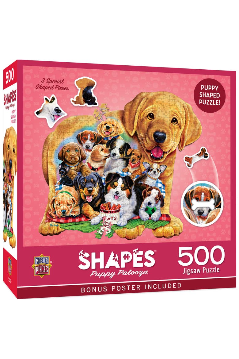 Puppy Palooza 500 Piece Shaped Puzzle, Main, color, Multicolor
