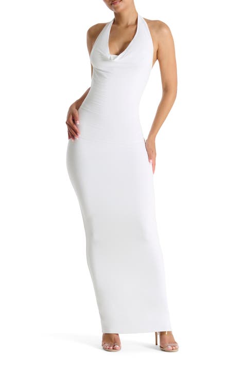 Halter white gown best sale