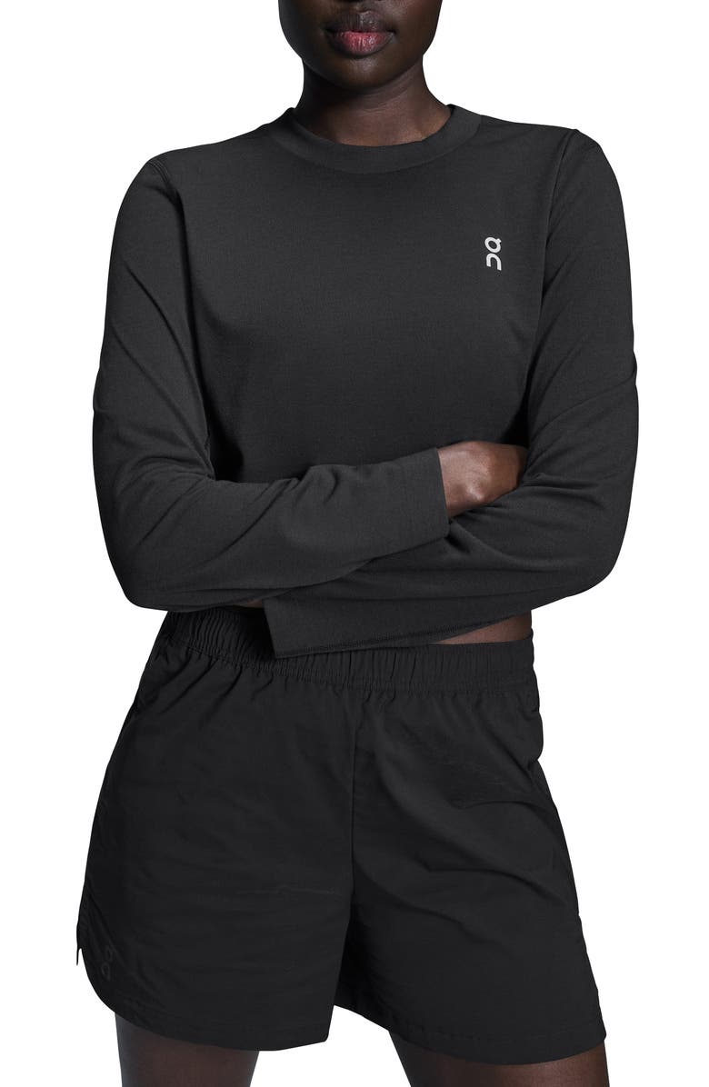 On Long Sleeve Crop Training Top, Main, color, Black