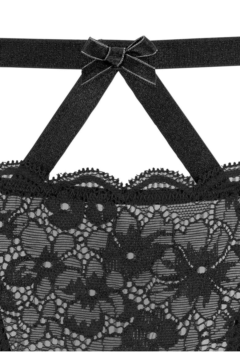 Lace Bralette & Panty Set, Alternate, color, Black & Silver