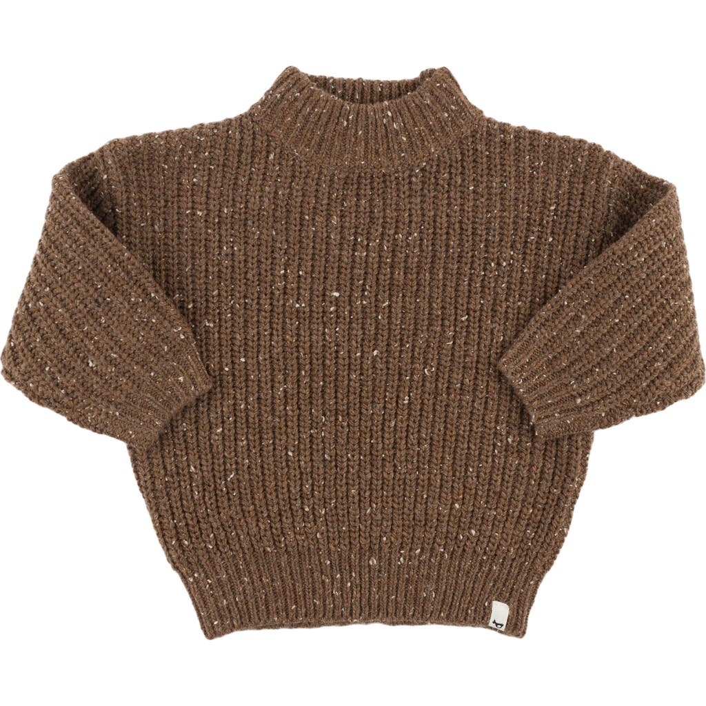 Oh Baby ! Speckle Knit Grandpa Knitted Pullover In Chocolate