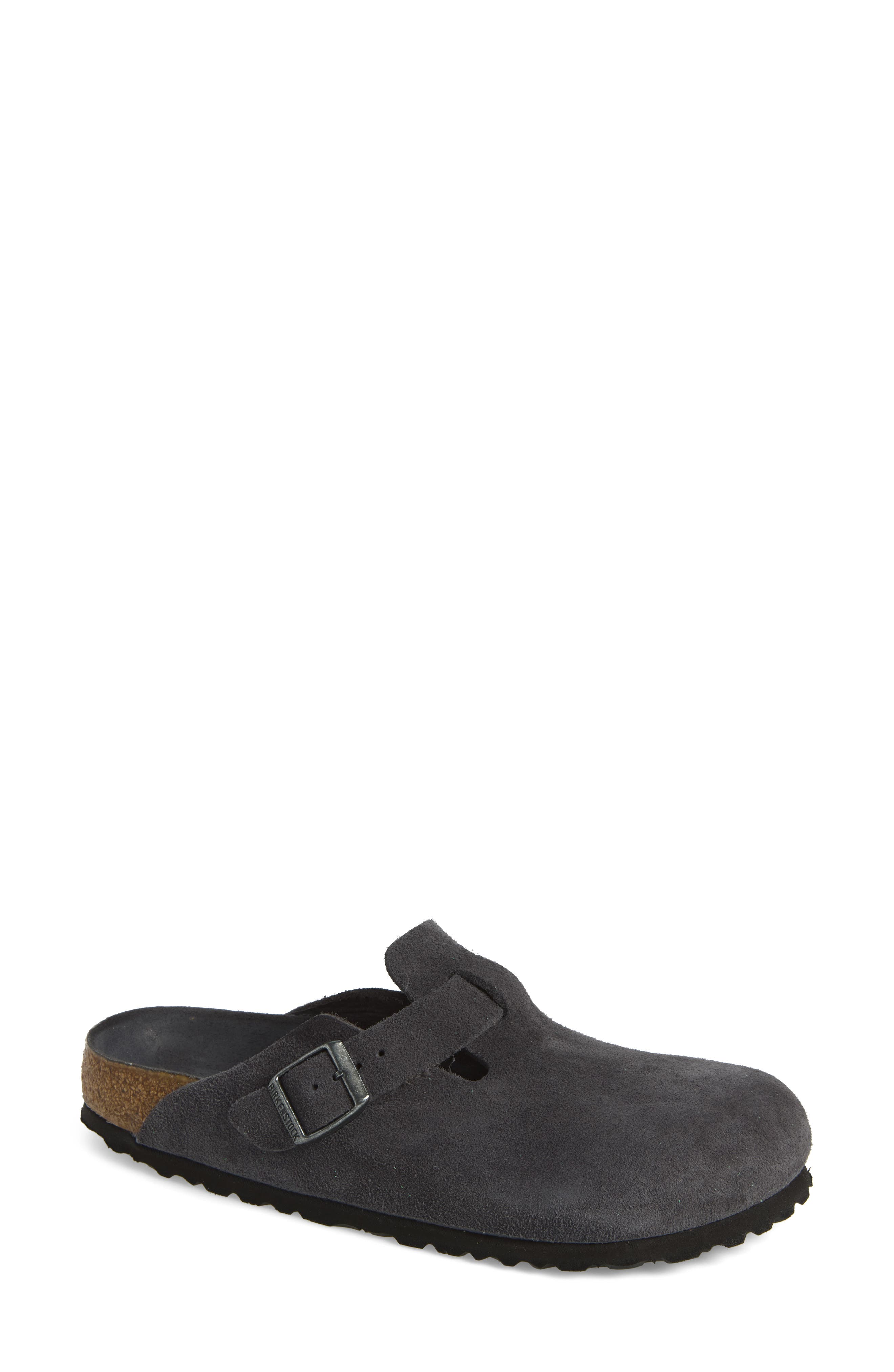 Boston Soft Footbed Leather Clog, Main, color, CHARCOAL