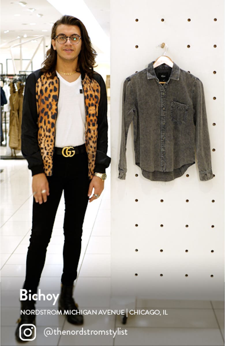 Ingrid Raw Hem Long Sleeve Button-Up Shirt, sales video thumbnail