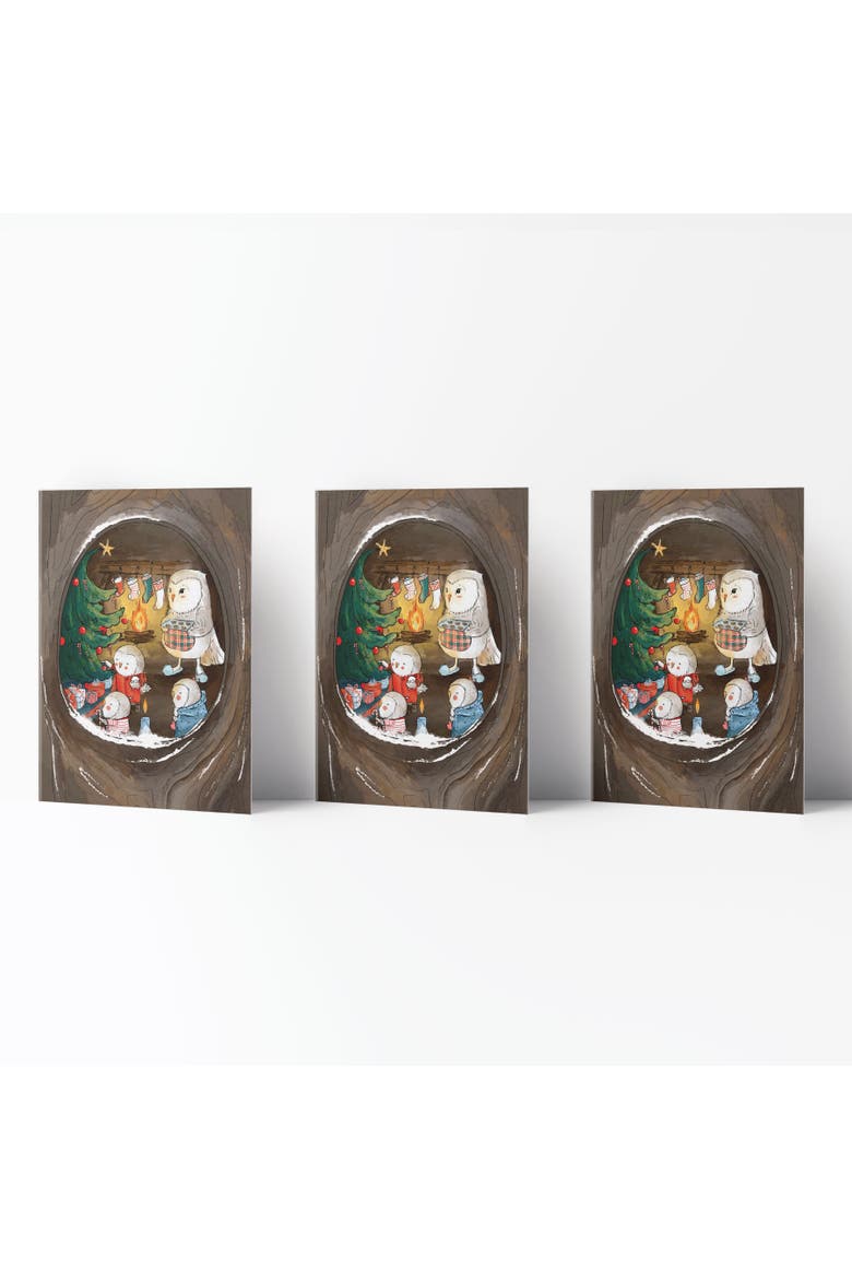 Winter/Holiday Greeting Card Pack Sets (3 ct) Merry Owls, Main, color, Multi-Pack