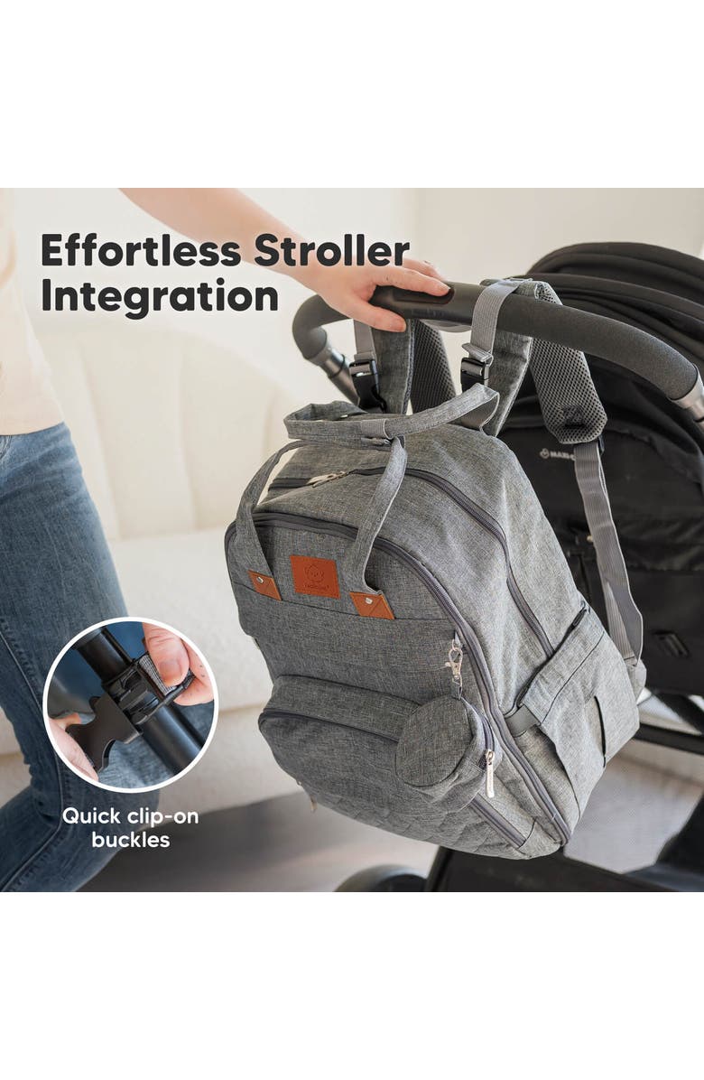 KeaBabies Rove Diaper Bag, Alternate, color, Classic Gray