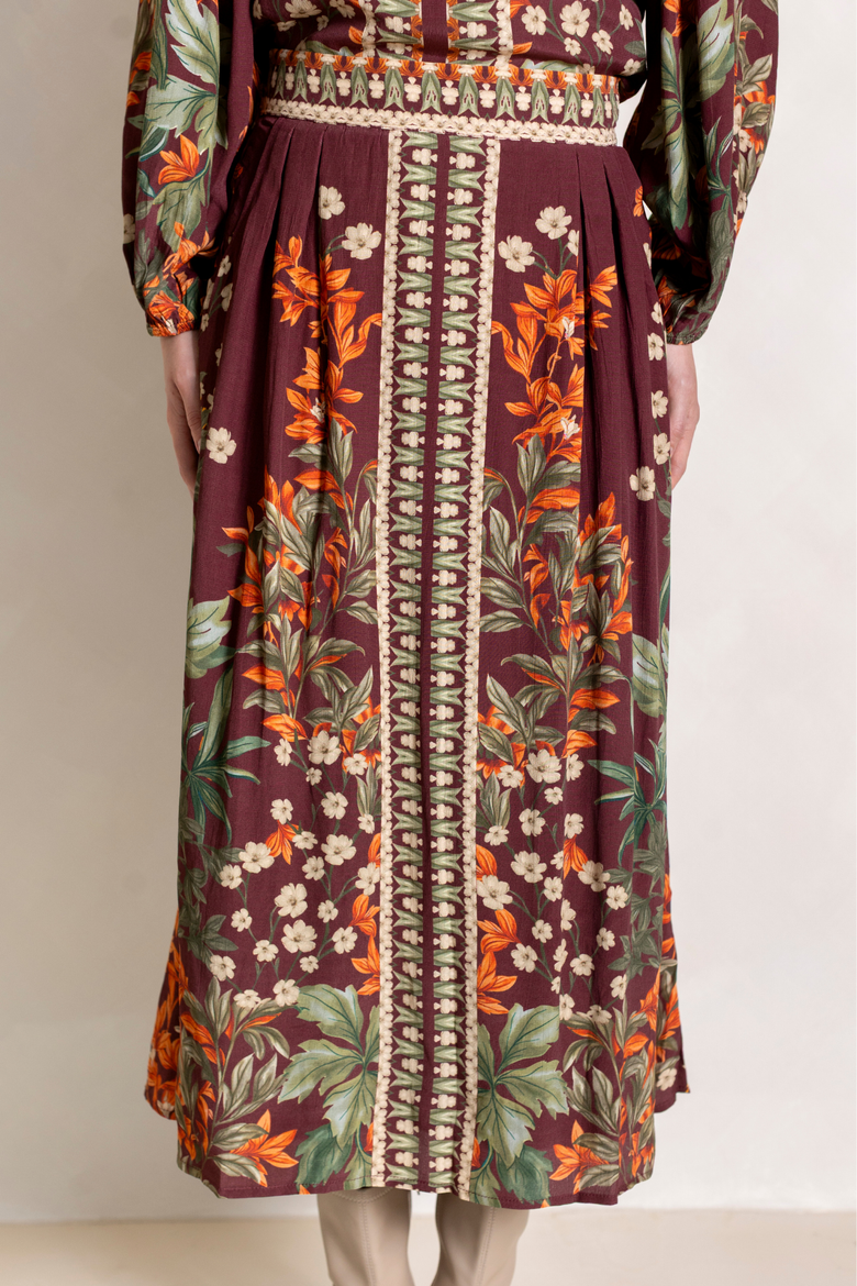 Harlow Skirt, Alternate, color, Burgundy Floral