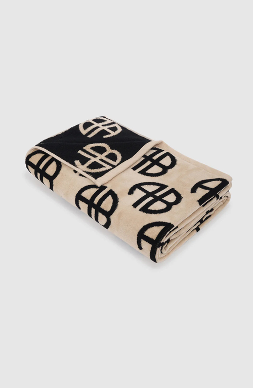 Anine Bing Monogram Print Bahia Towel In Multi