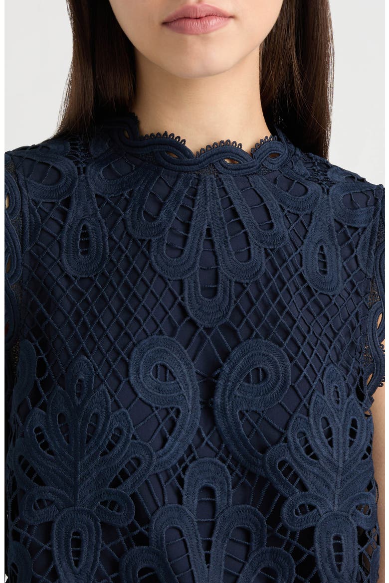 Sleeveless Lace Top, Alternate, color, NAVY
