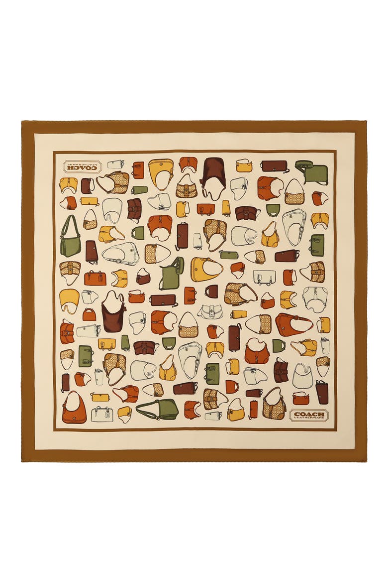 Originals Print Silk Square Scarf, Main, color, OCHRE/MAPLE