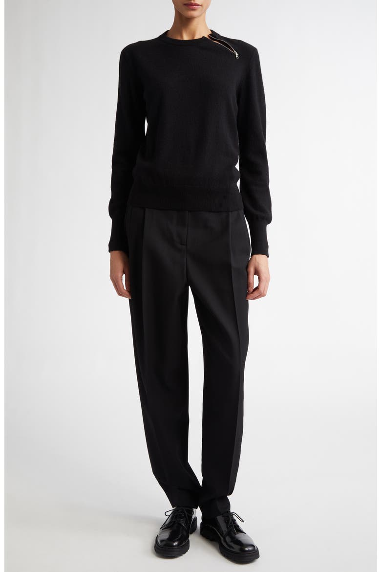 Bea Zip Cashmere Sweater, Alternate, color, BLACK