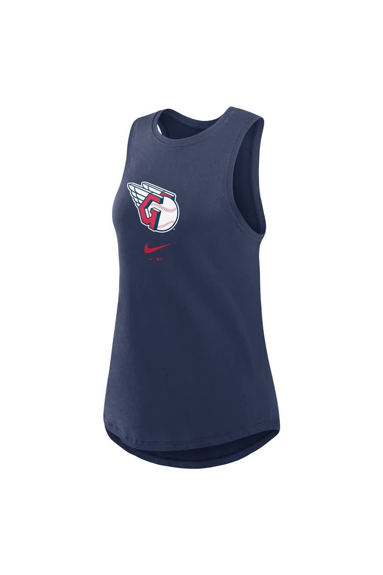 Women's Nike Navy Cleveland Guardians Legacy Icon High Neck Performance Tank Top, Alternate, color, Navy