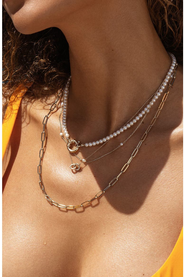 Large Paperclip Chain Necklace, Alternate, color, Yellow Gold Vermeil