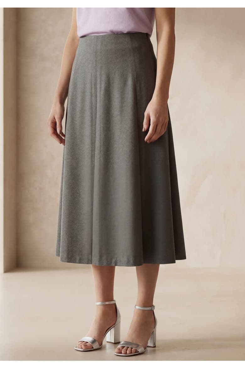 Pleated A Line Skirt, Main, color, CHARCOAL