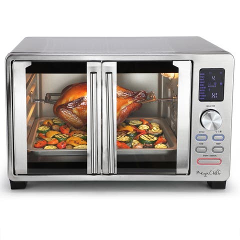 Digital Electric French Door Multi-Function Counter Top Oven with Rotisserie Set