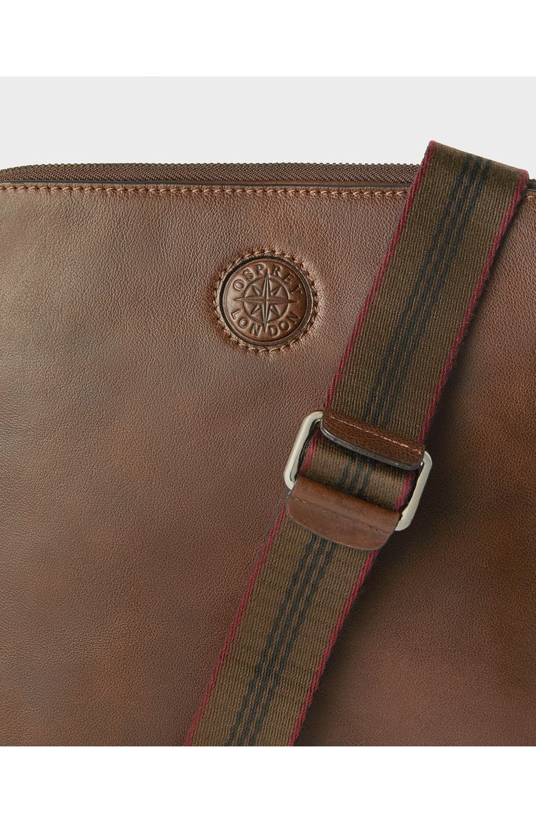 Osprey London The Compass Small Leather Messenger Bag, Alternate, color, Tan
