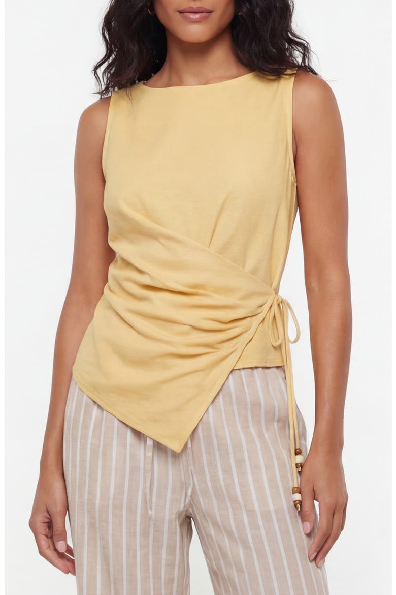 Stone Age Wrap Sleeveless Top, Main, color, STONE YELLOW