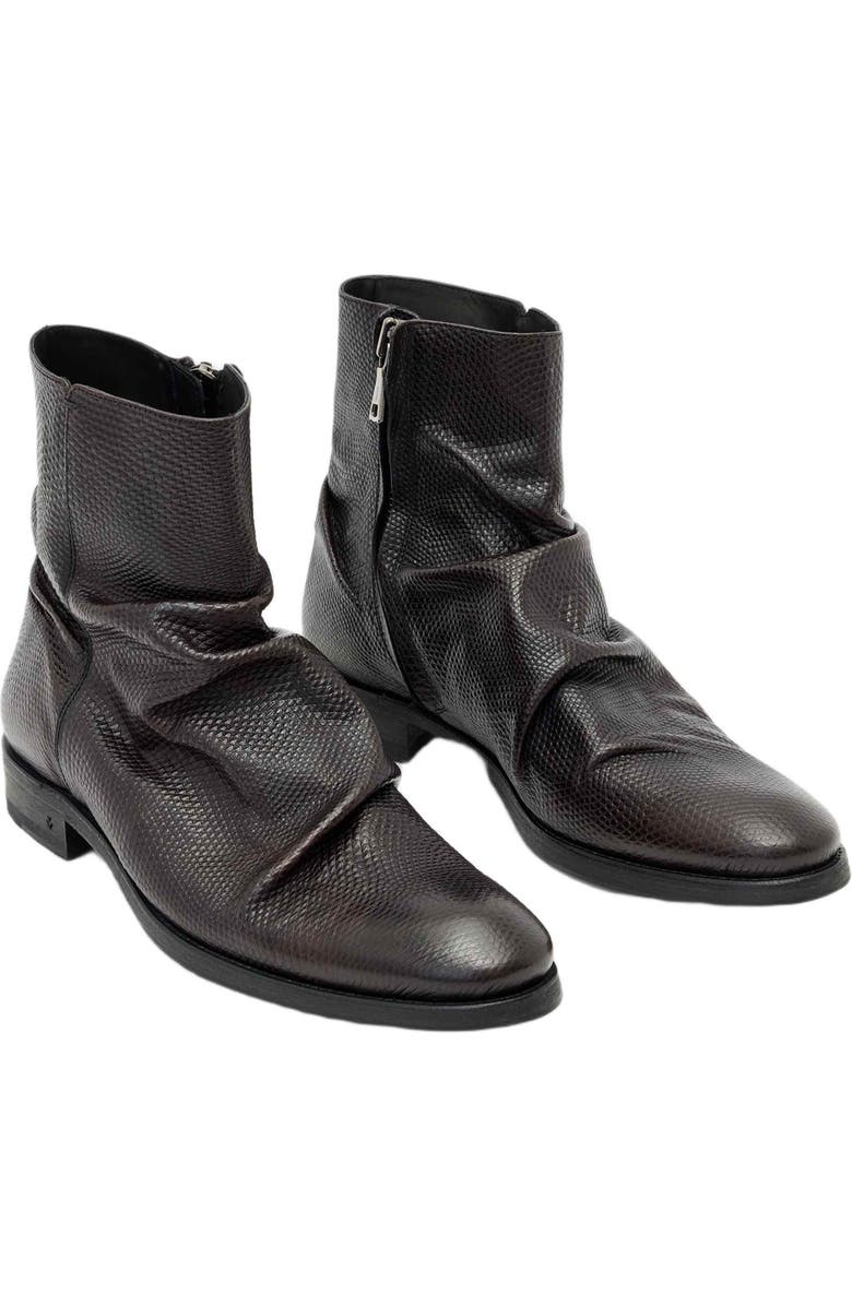 John Varvatos Morrison Sharpei Slouchy Reptile Embossed Boot, Main, color, Black