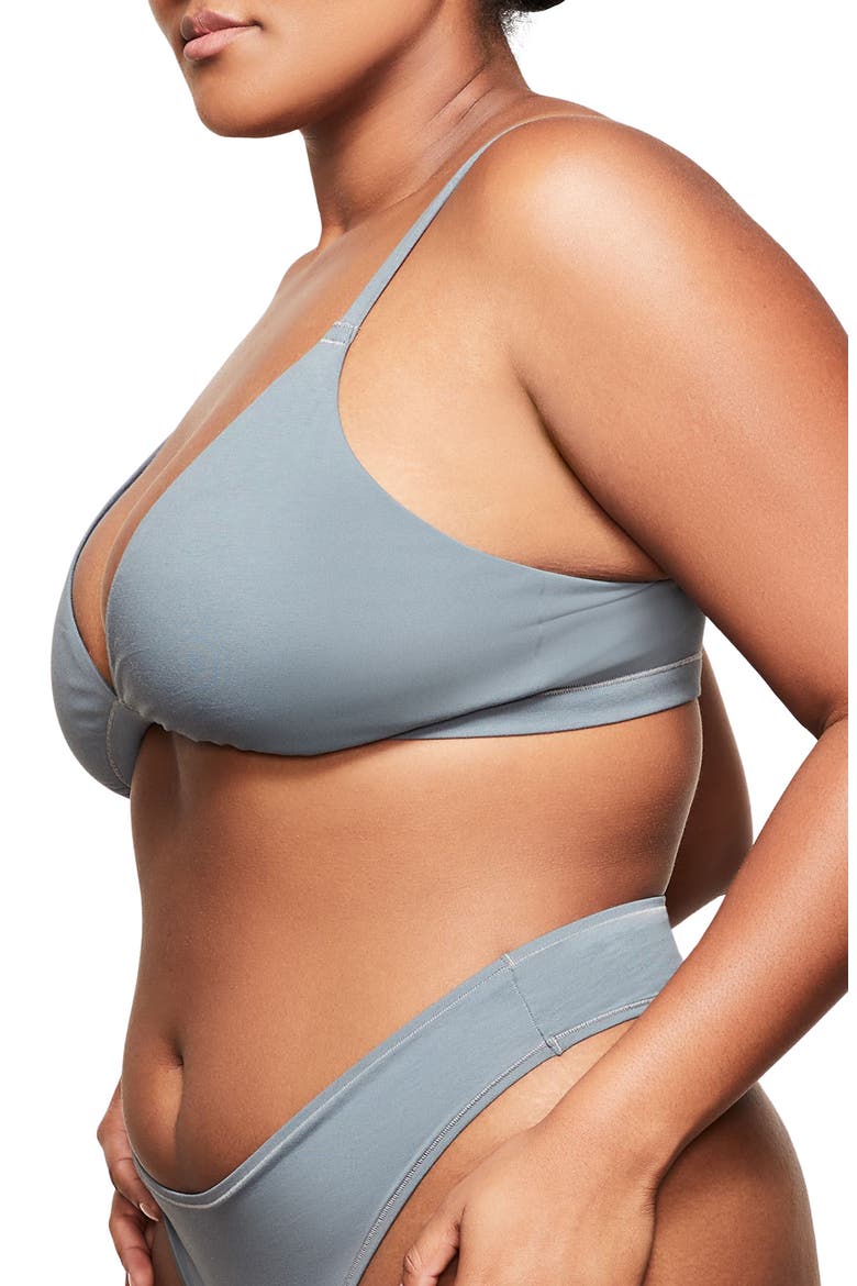 Stretch Cotton Rib Triangle Bralette, Alternate, color, KYANITE