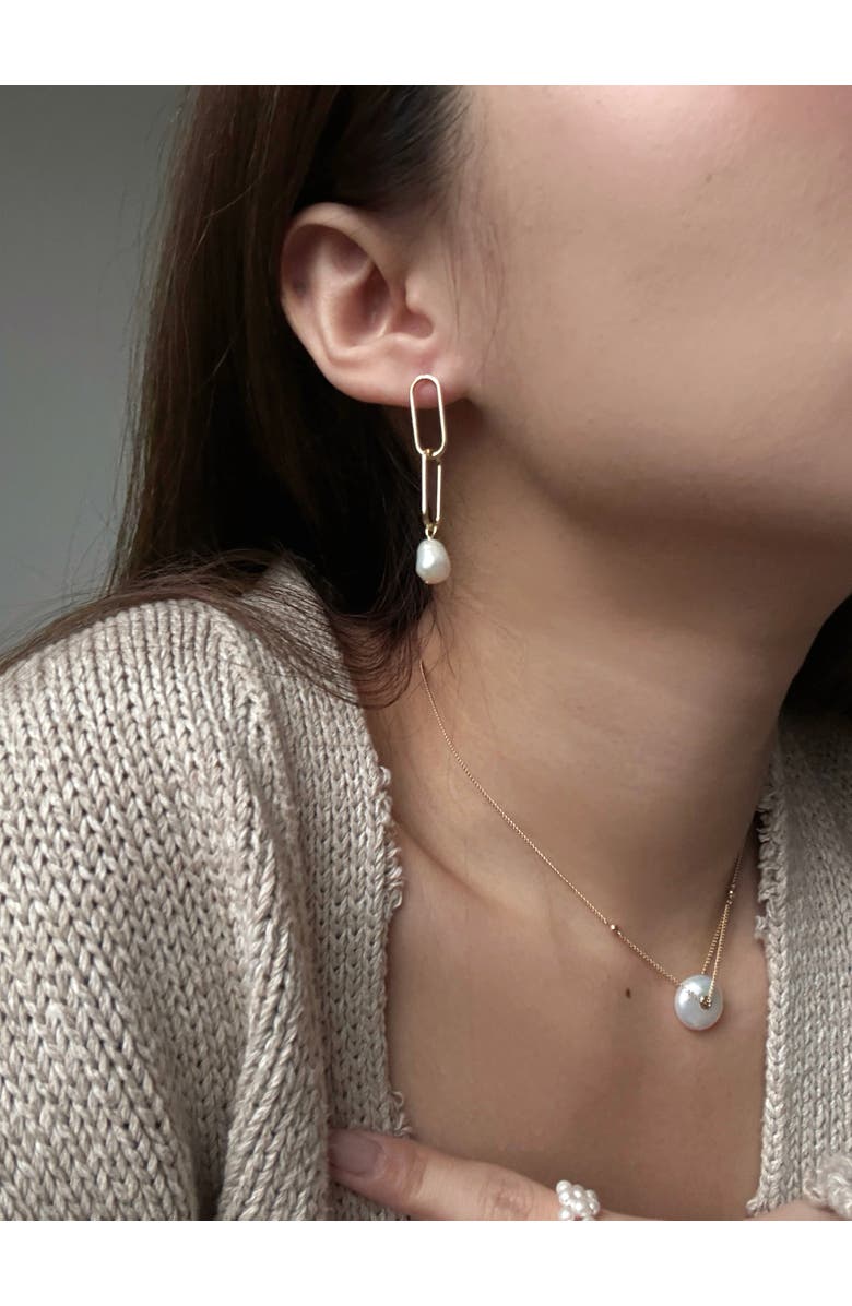 seree Carla Pearl drop earrings, Alternate, color, White