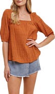 WISHLIST Textured Balloon Sleeve Top