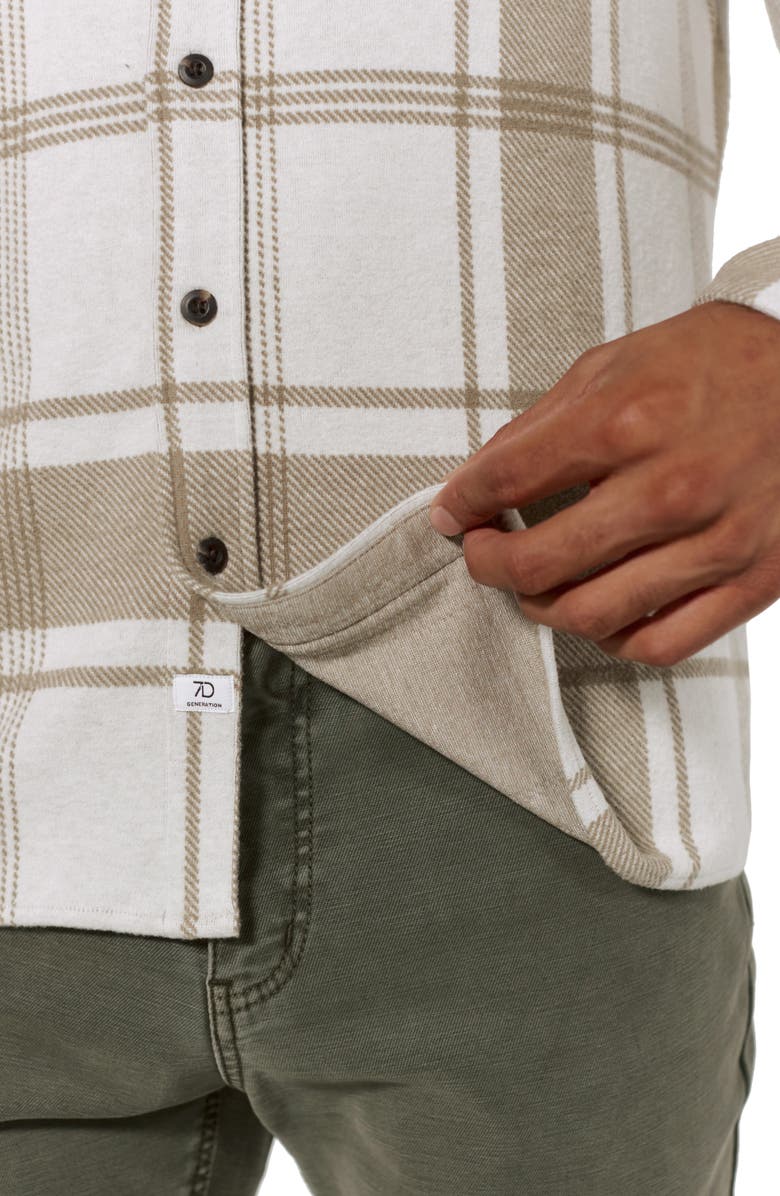 7 Diamonds Generation Plaid Stretch Flannel Button-Up Overshirt, Alternate, color, 