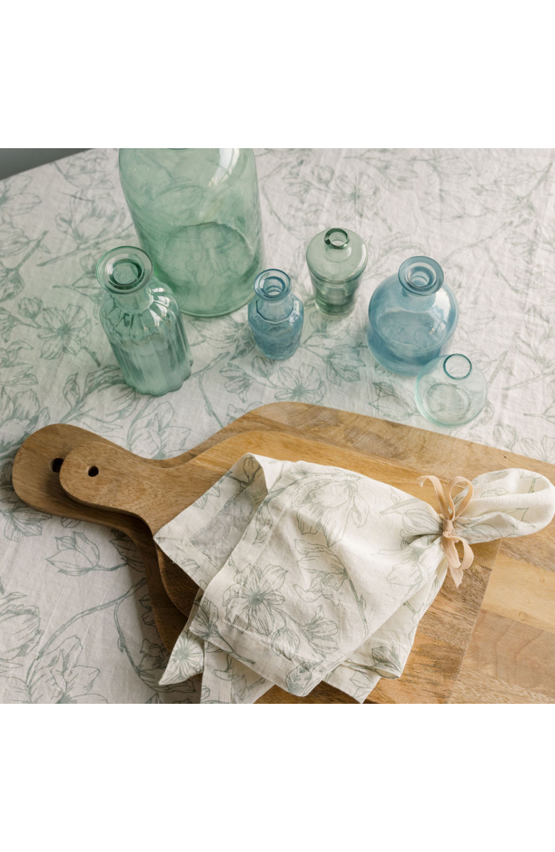 CG Hunter Grey and Green Lilies Linen Tablecloth, Alternate, color, Grey And Green Lilies