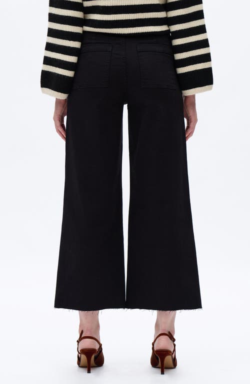 Bayeas Seamed High Waist Raw Hem Crop Wide Leg Jeans In Animal Print