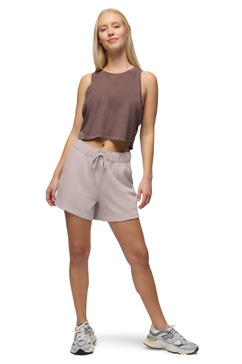 Shea High Waist Drawstring Shorts, Alternate, color, ALMOND