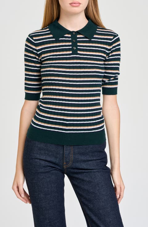 Sutton Striped Polo Sweater