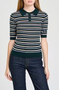 WAYF Sutton Striped Polo Sweater