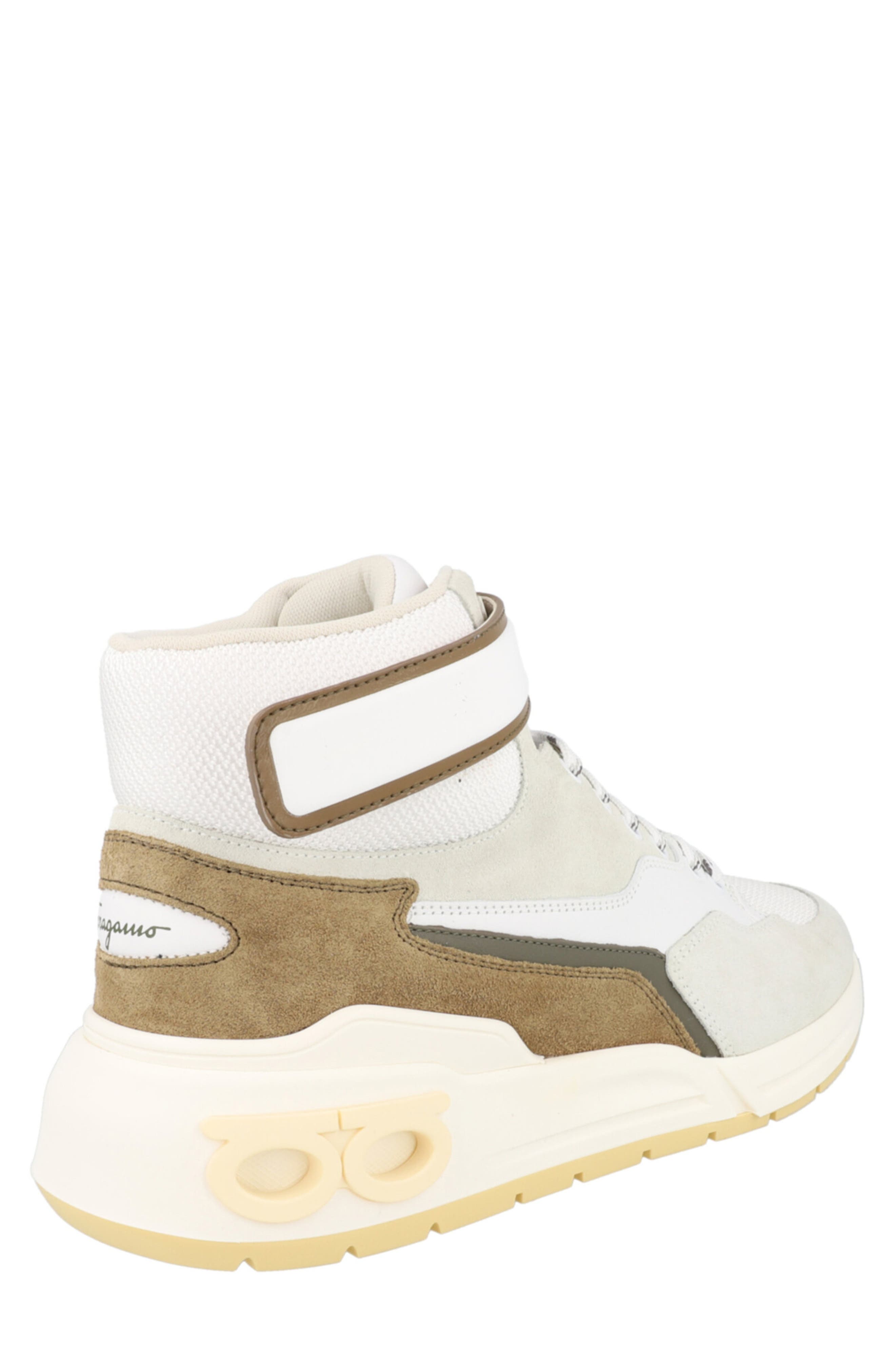 FERRAGAMO Cosma High Top Sneaker, Alternate, color, White