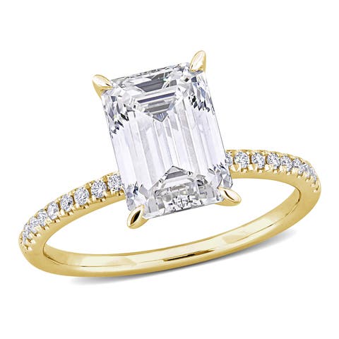 3-1/10 CTW Lab-Grown Diamond Emerald-Cut Ring 14k