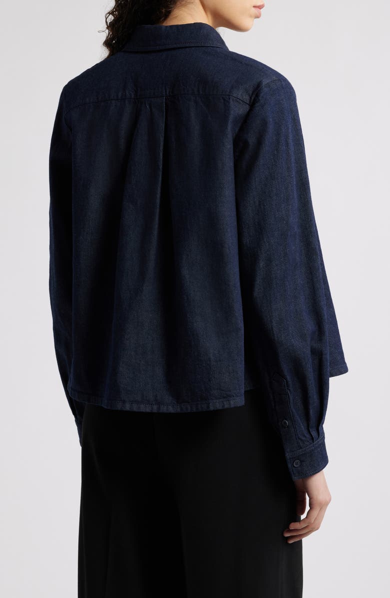 COS Flared Denim Button-Up Shirt, Alternate, color,