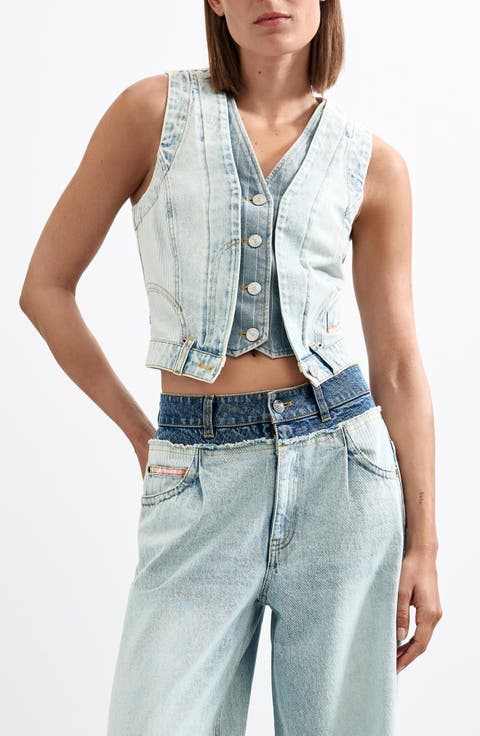 Layered Denim Vest