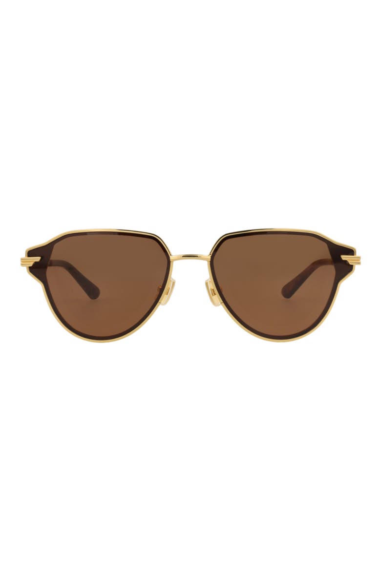 63mm Aviator Sunglasses, Main, color, GOLD GOLD BROWN