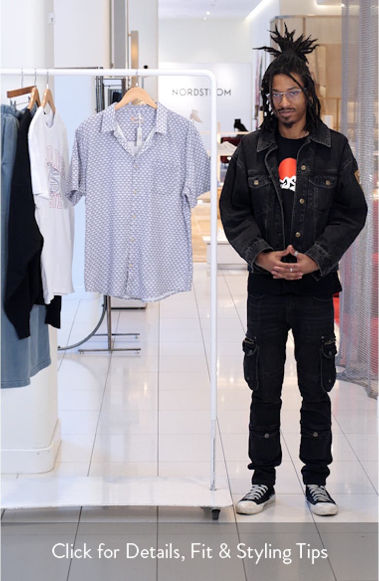 Classic Short Sleeve Stretch Cotton Selvage Button-Up Shirt, sales video thumbnail