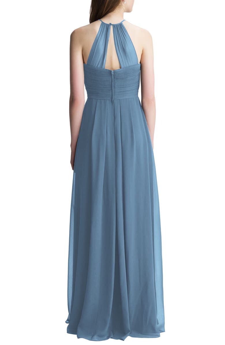 #Levkoff Halter Chiffon A-Line Gown, Alternate, color,