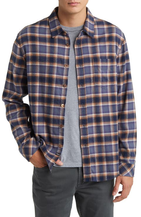 Sussex Regular Fit Plaid Stretch Cotton Flannel Button-Up Shirt
