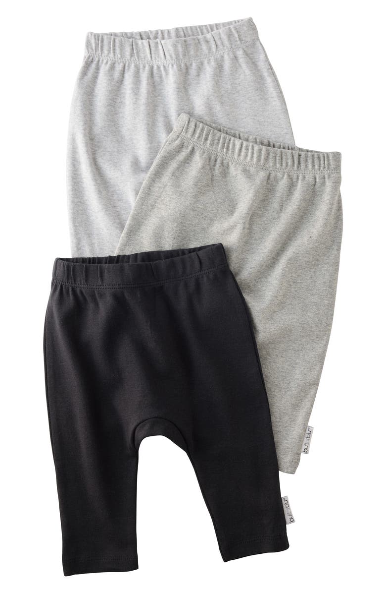 BUTTERBLU Harlowe Organic Cotton Assorted 3-Pack Harem Pants, Main, color, Stone