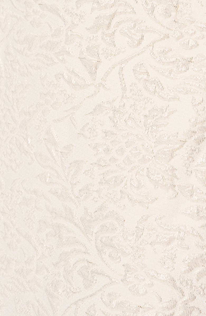 Adrianna Papell Glitter Jacquard Strapless Gown, Alternate, color, Ecru/ Gold