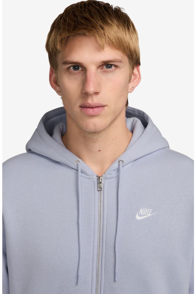 Club Fleece Zip Hoodie, Alternate, color, GHOST/ WHITE