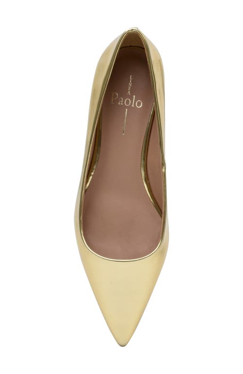 Linea Paolo Patent Pointed Toe Pump In Gold