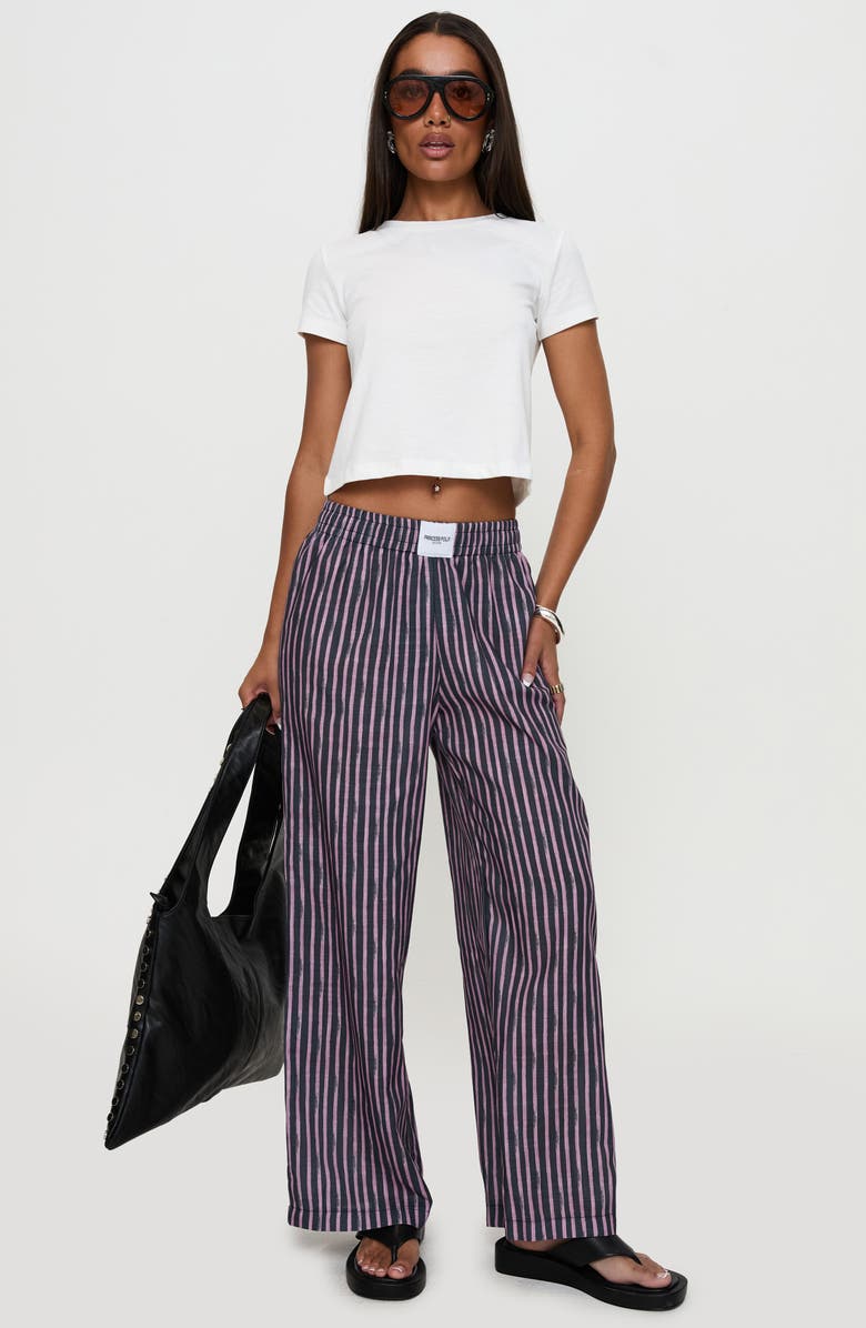 Princess Polly Beach House Stripe Boxer Pants, Alternate, color,