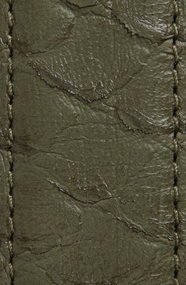 AllSaints Snake Embossed Leather Belt, Alternate, color, Military Green