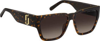 57mm Gradient Square Sunglasses