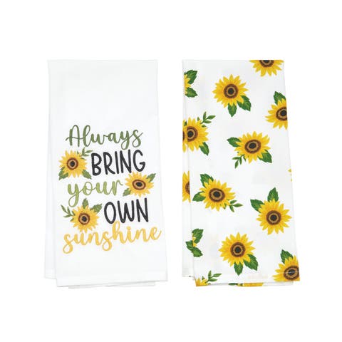 Sunshine Sunflower Cotton Kitchen Towel Set of 2