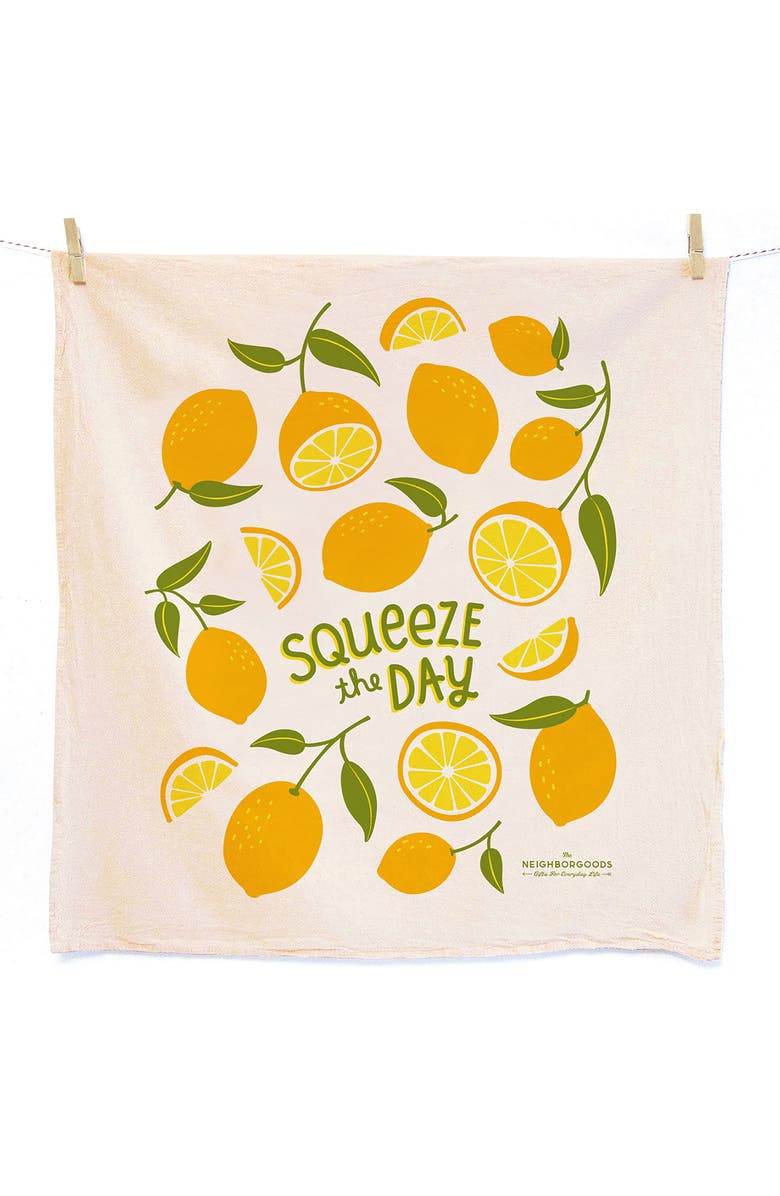 The Neighborgoods Set of 2 Lemon Orange Dish Towels, Alternate, color, 